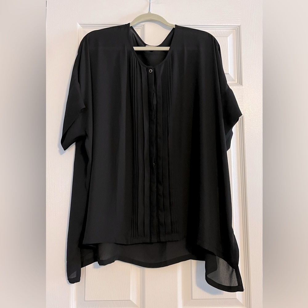 Dana Buchman Sheer Short Sleeve Blouse Size XL NWOT